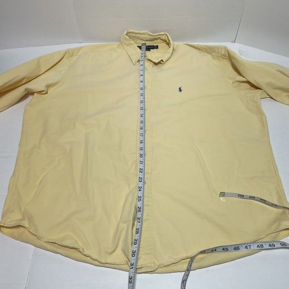 Ralph Lauren Blake Button Down Shirt, XL, Yellow, Long Sleeve, Blue Pony - Picture 10 of 12